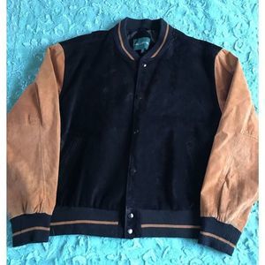 Suede Bomber Jacket Black Hill & Archer Sports Size 46 L